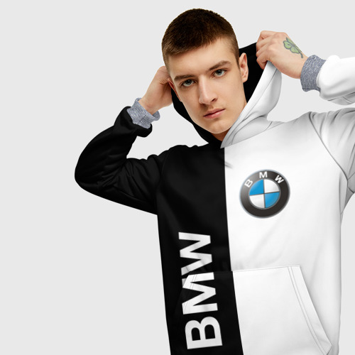 Мужская толстовка 3D BMW, цвет меланж - фото 5