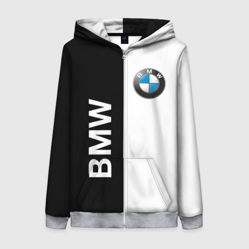 Женская толстовка 3D на молнии BMW, цвет меланж