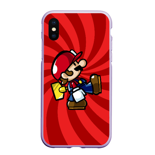 Чехол для iPhone XS Max матовый Mario, цвет светло-сиреневый