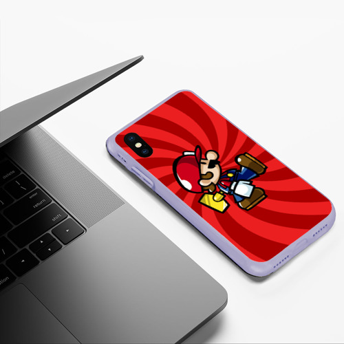 Чехол для iPhone XS Max матовый Mario, цвет светло-сиреневый - фото 5