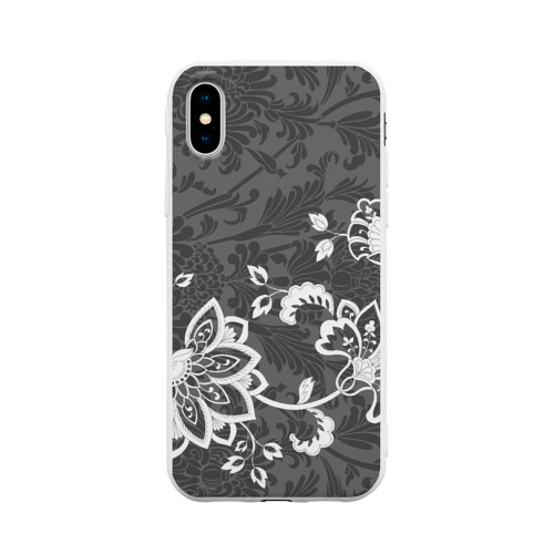 Чехол для Apple iPhone X силиконовый матовый Кружевной узор Фото 01 Чехол для Apple iPhone X силиконовый матовый Кружевной узор Фото 01