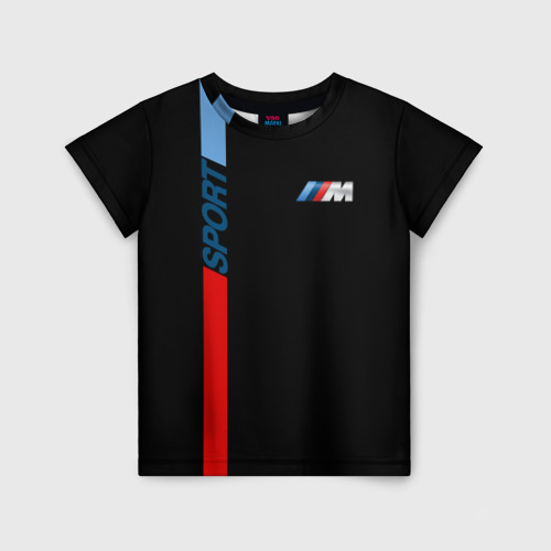 Детская футболка 3D с принтом BMW 2018 M Sport, вид спереди #2