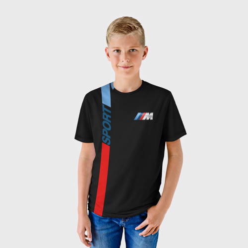 Детская футболка 3D с принтом BMW 2018 M Sport, фото на моделе #1