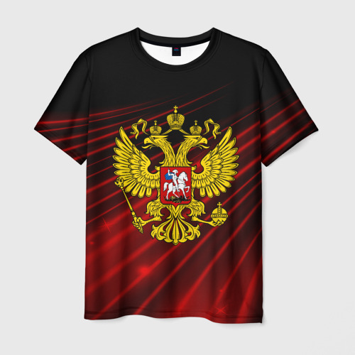 Мужская футболка 3D Russia abstract collection RED, цвет 3D печать