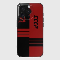 Чехол для iPhone 16 Pro Max силиконовый с защитой камеры СССР