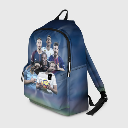 Рюкзак с принтом Звезды футбола, вид спереди №1