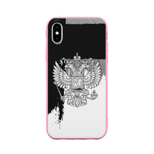 Чехол для iPhone X матовый Russia black collection