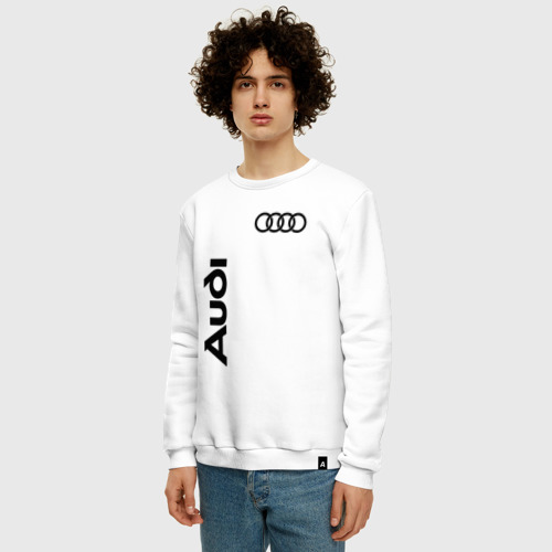 Мужской свитшот хлопок Audi, цвет белый - фото 3