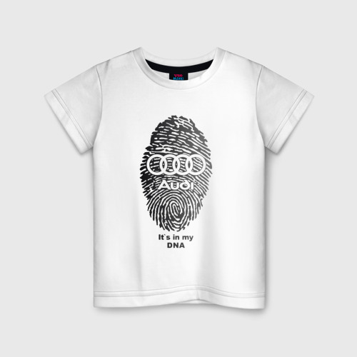 Детская футболка хлопок Audi it's in my DNA, цвет белый