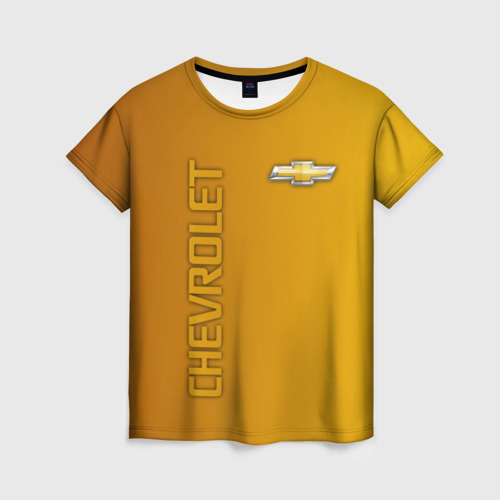Женская футболка 3D Chevrolet желтый градиент, цвет 3D печать