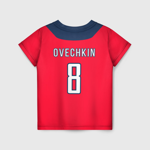 Детская футболка 3D с принтом Ovechkin Washington Capitals Red, вид сзади #1