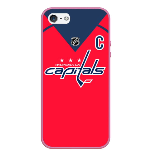 Чехол для iPhone 5/5S матовый Ovechkin Washington Capitals Red, цвет малиновый