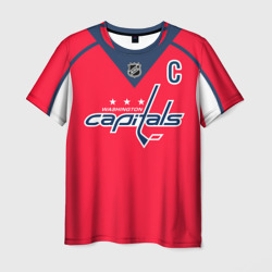 Футболка с принтом Ovechkin Washington Capitals Red для мужчины, вид спереди №1. Цвет основы: белый