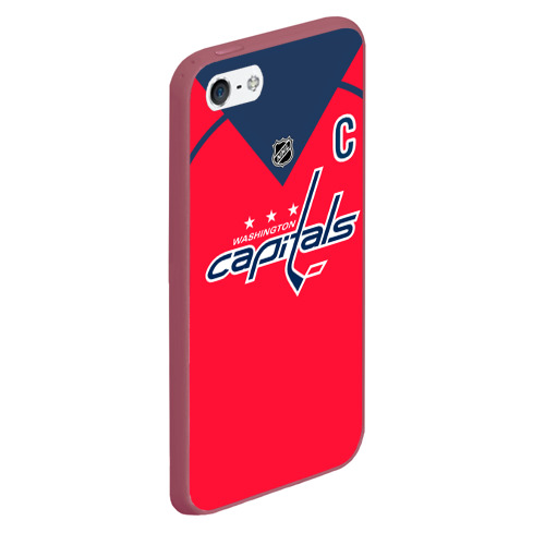 Чехол для iPhone 5/5S матовый Ovechkin Washington Capitals Red, цвет малиновый - фото 3