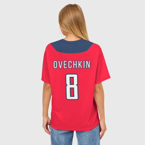 Женская футболка oversize 3D Ovechkin Washington Capitals Red, цвет 3D печать - фото 4