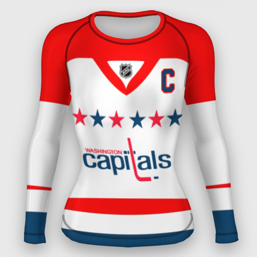 Женский рашгард 3D Ovechkin Washington Capitals White, цвет 3D печать