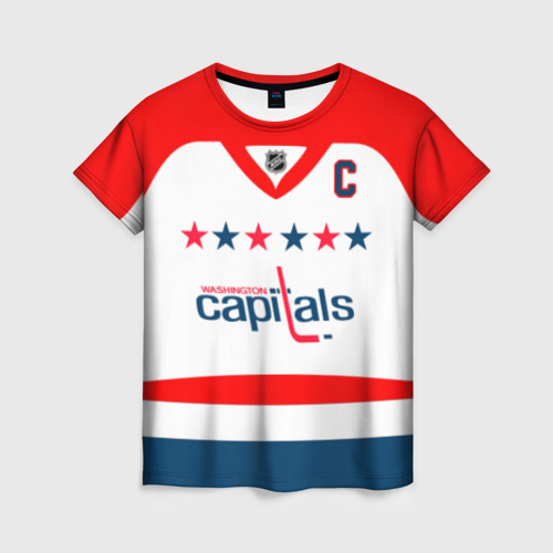 Женская футболка 3D Ovechkin Washington Capitals White