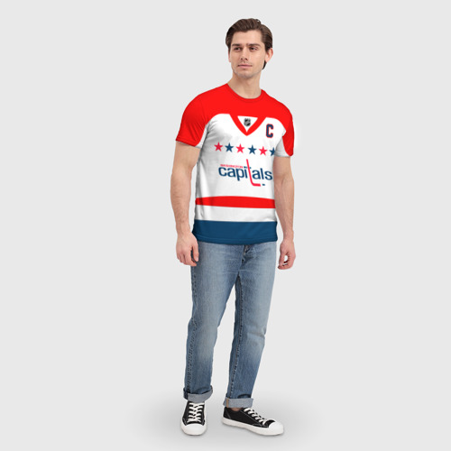 Мужская футболка 3D Ovechkin Washington Capitals White, цвет 3D печать - фото 5