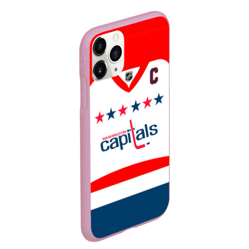 Чехол для iPhone 11 Pro Max матовый Ovechkin Washington Capitals White, цвет розовый - фото 3