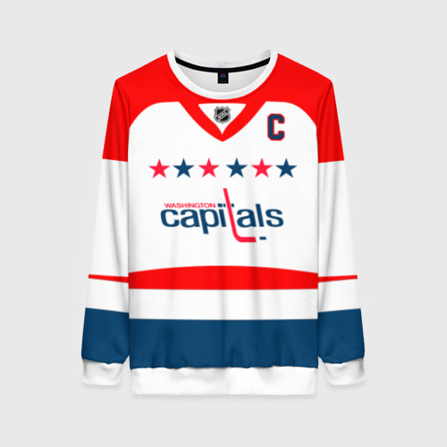 Женский свитшот 3D Ovechkin Washington Capitals White, цвет 3D печать