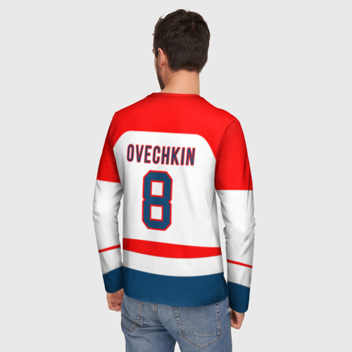 Мужской лонгслив 3D Ovechkin Washington Capitals White - фото 4