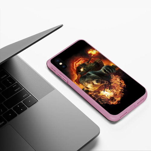 Чехол для iPhone XS Max матовый Русский медведь, цвет розовый - фото 5