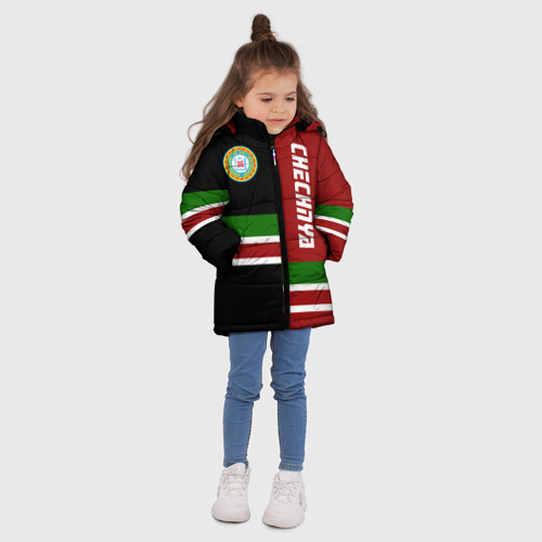 Зимняя куртка для девочек 3D Чечня, цвет светло-серый - фото 5