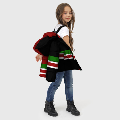 Зимняя куртка для девочек 3D Чечня, цвет светло-серый - фото 6