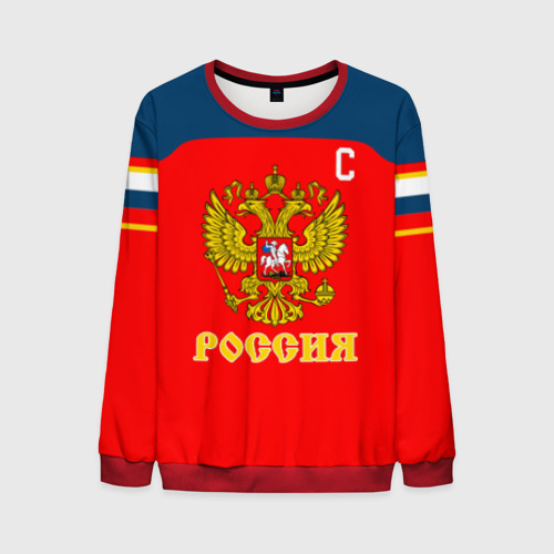 Мужской свитшот 3D Овечкин Сборная России по хоккею, цвет красный