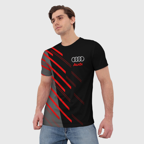 Мужская футболка 3D AUDI SPORT - фото 3