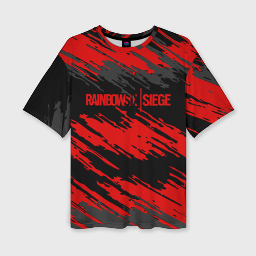 Женская футболка oversize 3D Rainbow Six Siege радуга 6 осада R6S, цвет 3D печать
