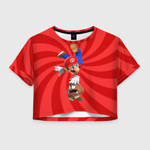 Женская футболка Crop-top 3D Super Mario