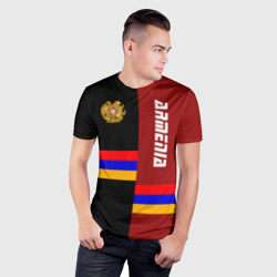 Мужская футболка 3D Slim Armenia Армения - фото 2