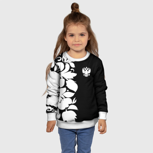 Детский свитшот 3D Russia Black&White Style, цвет 3D печать - фото 7