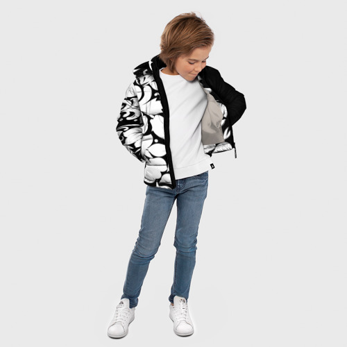 Зимняя куртка для мальчиков 3D Russia Black&White Style, цвет светло-серый - фото 5