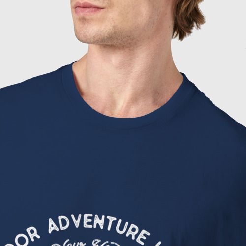 Мужская футболка хлопок Лось, цвет темно-синий - фото 6
