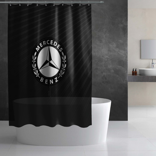 Штора 3D для ванной Mercedes sport - фото 2