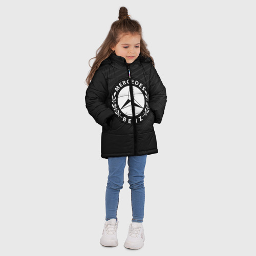 Зимняя куртка для девочек 3D Mercedes sport, цвет черный - фото 5