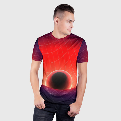 Мужская футболка 3D Slim Космическая планета, цвет 3D печать - фото 3
