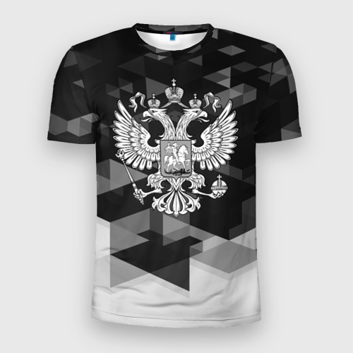 Мужская футболка 3D Slim Russia Black&White Abstract 