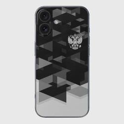 Чехол для iPhone 16 силиконовый с защитой камеры Герб РФ