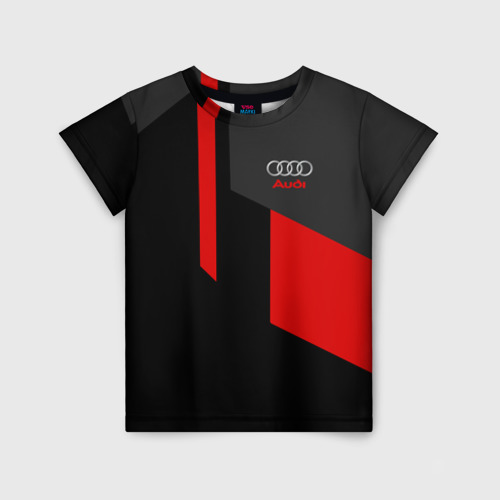 Детская футболка с принтом Audi Ауди, вид спереди №1