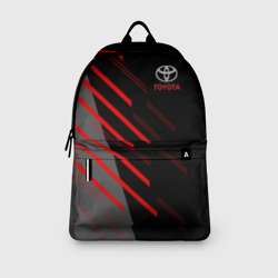 Рюкзак с принтом Toyota Тойота для любого человека, вид спереди №3. Цвет основы: белый