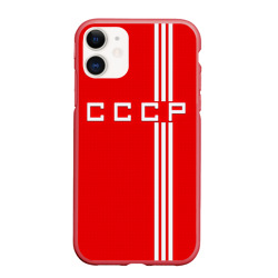 Чехол iPhone 11 матовый Форма сборной СССР-2