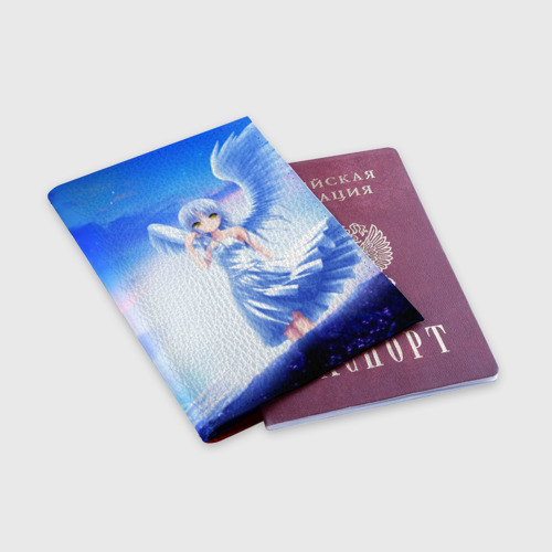 Обложка для паспорта матовая кожа Аниме ангел, цвет красный - фото 3