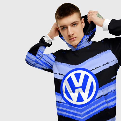 Мужская толстовка 3D Volkswagen sport abstract 2018, цвет белый - фото 5