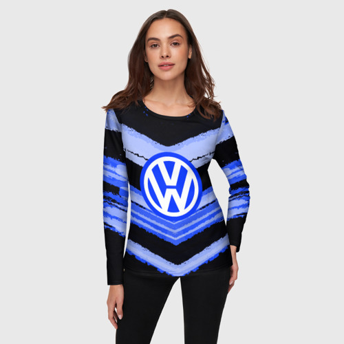 Женский лонгслив 3D Volkswagen sport abstract 2018, цвет 3D печать - фото 3