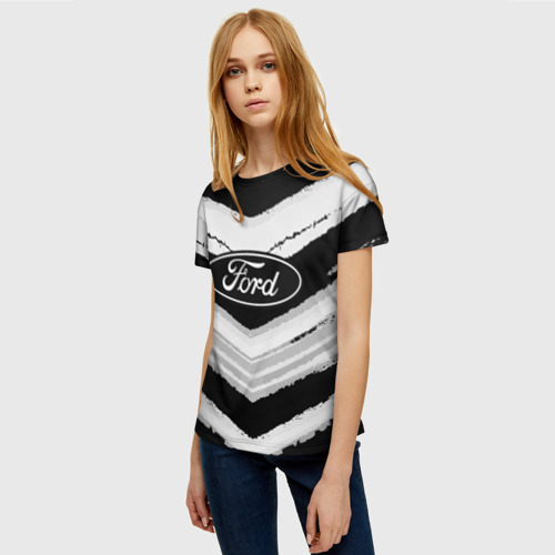Женская футболка 3D Ford sport abstract 2018, цвет 3D печать - фото 3