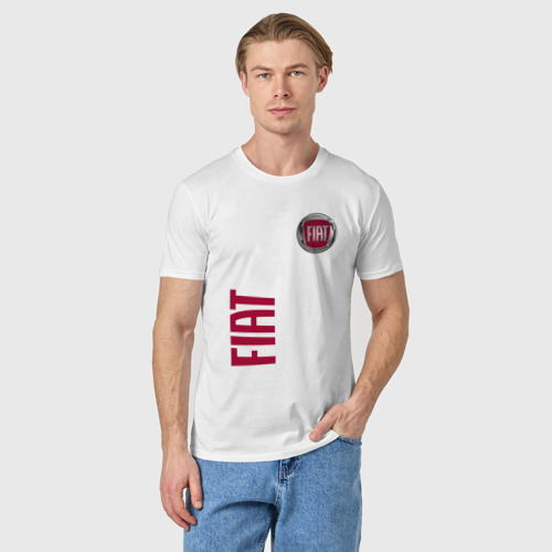 Мужская футболка хлопок Fiat, цвет белый - фото 3