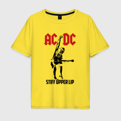 Мужская футболка хлопок Oversize AC/DC stiff upper lip